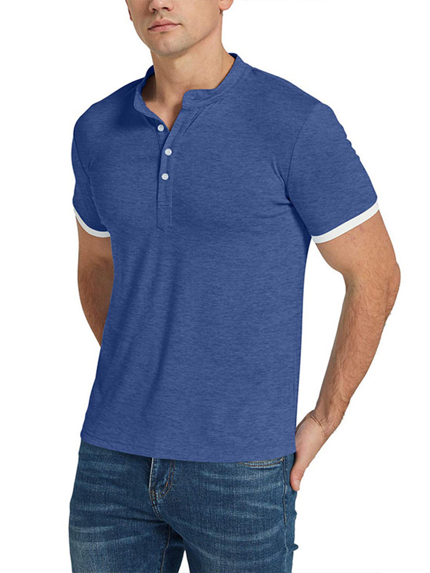 Men's Solid Polo Short Sleeve Shirt Pique Casual Cotton Top New Size M L XL XXL