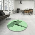 thumbnail image 4 of Ahgly Company Machine Washable Indoor Round Transitional Mint Green Area Rugs, 3' Round, 4 of 7