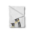 thumbnail image 2 of Sea Animals Soft Flannel Fleece Throw Blanket, Hand Drawn Art Penguins Aquatic Flightless Birds Polar South Pole Wildlife, Cozy Plush for Indoor and Outdoor Use, 50" x 60", Black White, by Ambesonne, 2 of 6