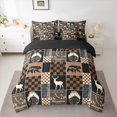 thumbnail image 2 of Homewish Western Wildlife Reindeer Bedding Comforter Set 7pcs, Woodland Animal Queen Bedding Sets, Brown Rustic Farmhouse Reversible Queen Sheet Sets, Lightweight Room Decor, 2 of 7