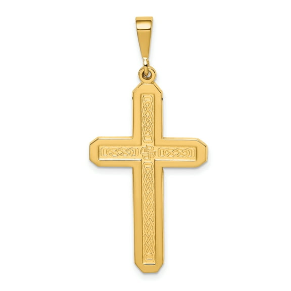 14k Yellow Gold Cross Charm Pendant
