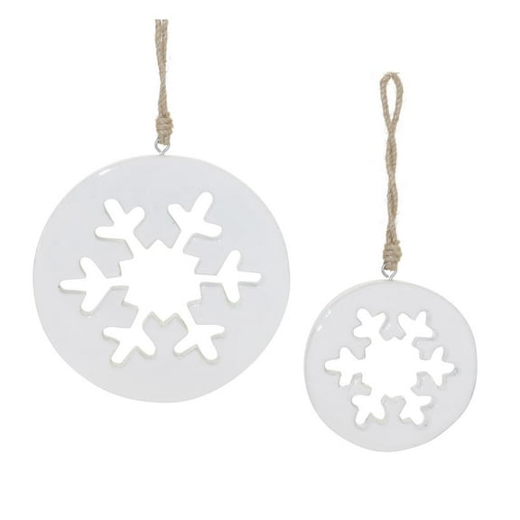 Melrose Cut-Out Wood Snowflake Christmas Ornaments - 6" - White - 12ct