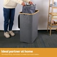 thumbnail image 4 of Panier à Linge, Pliable 3 Diviseurs avec Couvercle avec Poignées et Vêtements, 4 of 6