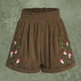 thumbnail image 4 of Hienoo Women's Embroidery Corduroy Shorts Elastic Waist Casual Shorts, Sizes S-XXL, 4 of 4