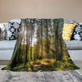 thumbnail image 2 of BCIIG Sunbeam Forest Trail Warm Lightweight Soft Fleece Blanket for All Seasons, Throw Blanket for Living Rooms Sofa Decor, Cow Gifts Blanket, All Seasons Bed Blanket 40x50in, 2 of 6
