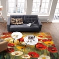 thumbnail image 4 of Area Rugs 2x3 Ft Retro Floral Red White Yellow Poppy Flowers Oil Painting Non-Slip Washable Rug Indoor Rug Floor Mats Non Shedding Carpet for Living Room Bedroom Dining Room Home Decor, 4 of 8