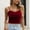 Wine, variant on YLOMAY Camisole Tops for Women Womens Tank Tops Women's V-Neck Lower Split Outer Wear Chest Wrapped Short Navel Exposed Top Suspender Vest Holiday Gift Finder Womens Tops