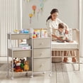 thumbnail image 3 of Organizador y carrito de almacenamiento para bebés Modanais de 3 niveles, color blanco roto, 3 of 7
