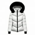 thumbnail image 3 of Niaviben Puffer Jacket Womens with Hood Cropped Puffer Jacket Women Quilted Jackets for Women Ladies Jackets Casual Jackets for Women Winter Coats for Women Shirts for Women Dressy Casual White XL, 3 of 9