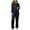 Navy, variant on Kaemgyyd Women Silk Pajamas Set Soft Comfy Long Sleeve Satin Button down Tops and High Waist Pants Pjs Sleepwear Two-Piece Set
