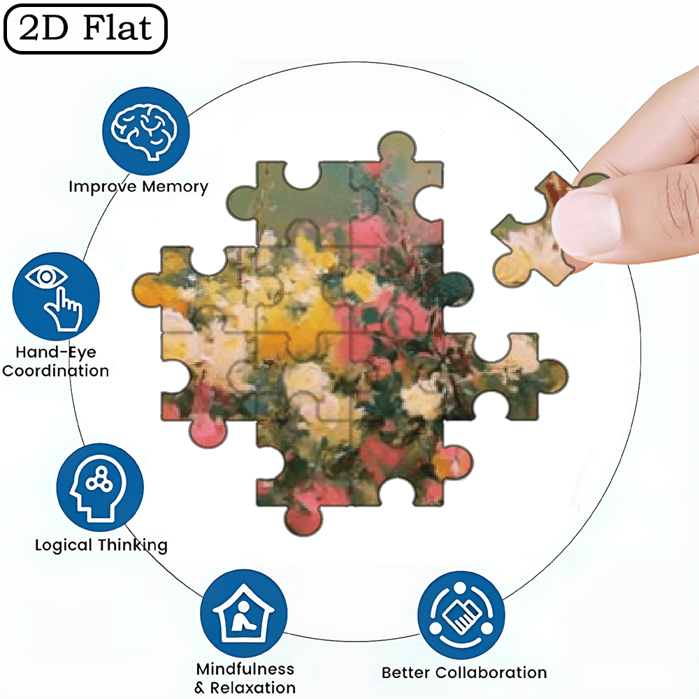 A Box of (1000pcs) Adult Puzzles, with a Design of 'Flower Path in Deep Spring', High Difficulty, Suitable for Adults, Family Entertainment. 29.4*19.6 in