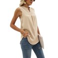 thumbnail image 2 of Txlixc - Camiseta sin mangas para mujer, color sólido para adultos, con ribete de encaje, sin mangas, con cuello en V, chaleco suelto Txlixc Moda, 2 of 4