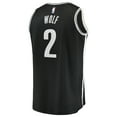 thumbnail image 3 of Men's Fanatics Daniel Wolf Black Brooklyn Nets Fast Break Replica Jersey - Icon Edition, 3 of 3