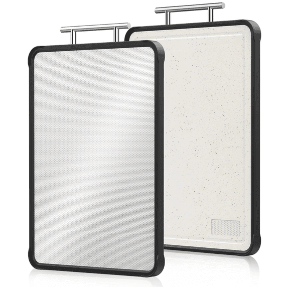 Stainless Steel Cutting Board, Double Sided Steel Cutting Boards for Kitchen, Non toxic Chopping Board