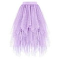 thumbnail image 2 of Tulle Skirts for Women Glitter Sequin Elastic Waist Layered Mesh Flowy Asymmetrical Puffy Skirt Fairy Skirt Midi Tutu Skirts, 2 of 3