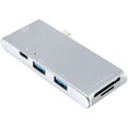 thumbnail image 1 of Hub tipo C de aleación de aluminio YC204, concentrador USB 3.0 tipo C, salida de video HD 4K, lector de tarjetas TF, adaptador de concentrador USB-C para Apple MacBook, 1 of 5