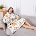 thumbnail image 5 of Oversized Wearable Blanket Hoodie,Cute Akita Dog Beagle Bulldog Rottweiler Dachshund Sherpa Blanket Hoodie with Super Pockets,Super Warm Fuzzy Pullover for Women & Men, 5 of 6