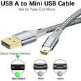 thumbnail image 3 of Mini USB Cable USB 2.0 High Speed Cable Type A to Mini B Data Charging Cable 2.4 A Compatible with Digital Camera, Hero, 3 of 5