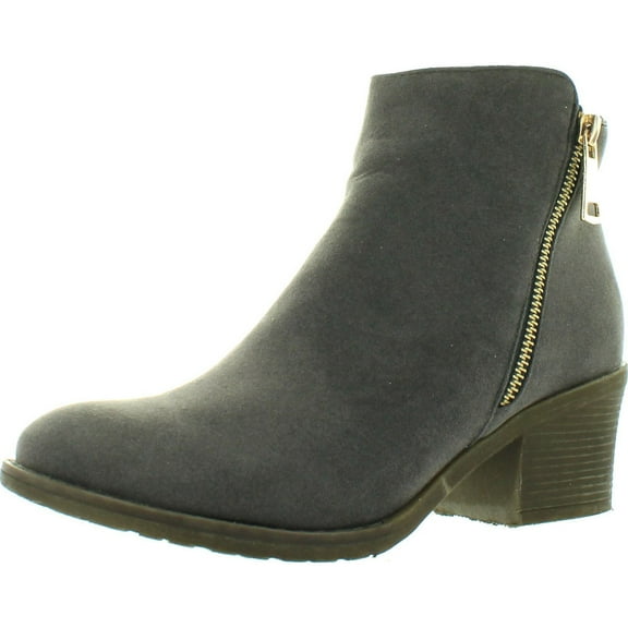 Reneeze PAMA-01 Women's Zipper Stacked Chunky Heels Strappy Ankle Booties