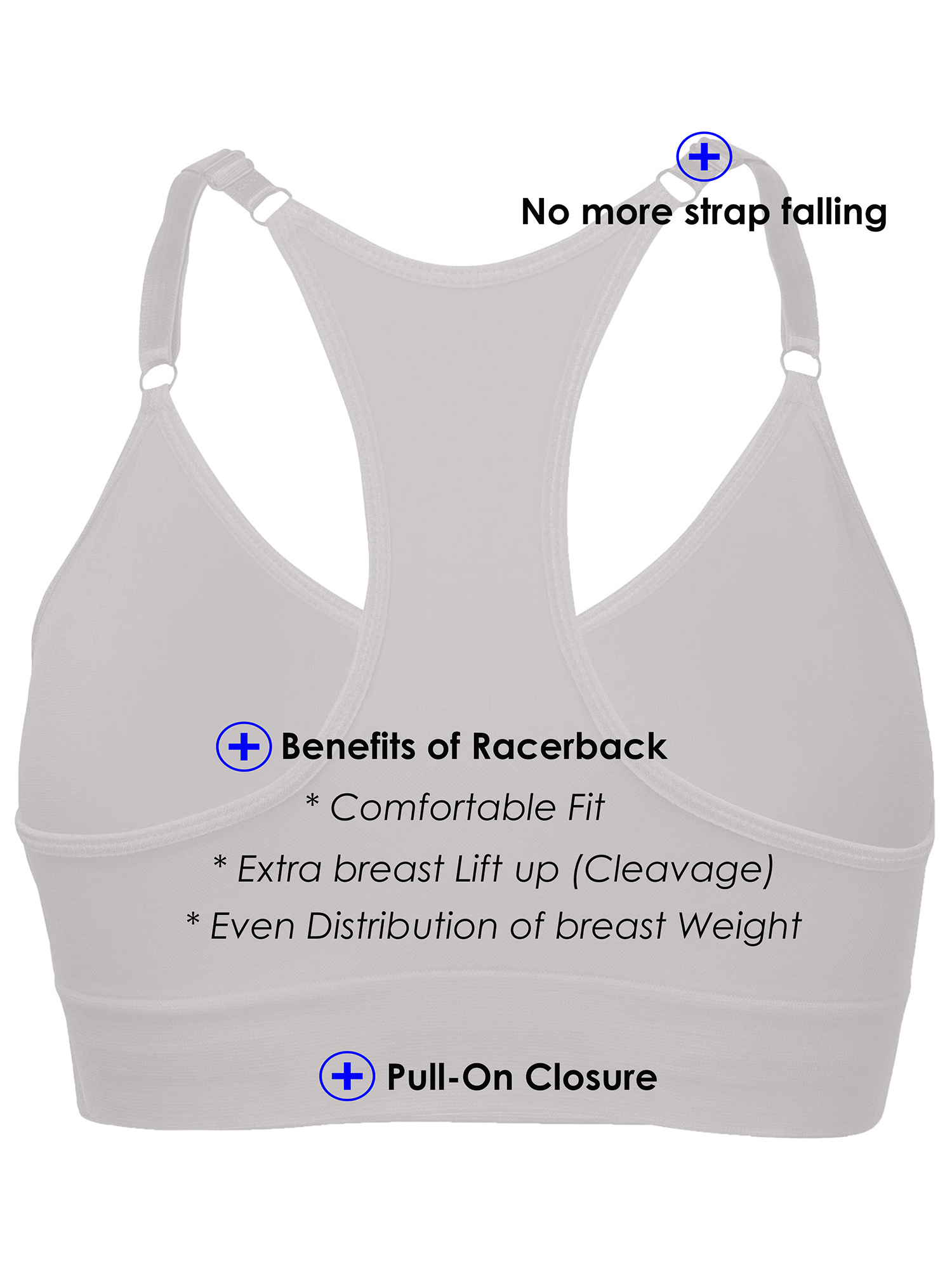 Women's Sports Bras Yoga Lounge Wireless Racerback Bra Small to 2XL Sizes Multi-Pack - image 7 of 8