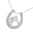 thumbnail image 3 of Sterling-Silver 1/4ct TDW Diamond U Shape Pendant Necklace (I-J, I3-Promo), 3 of 6