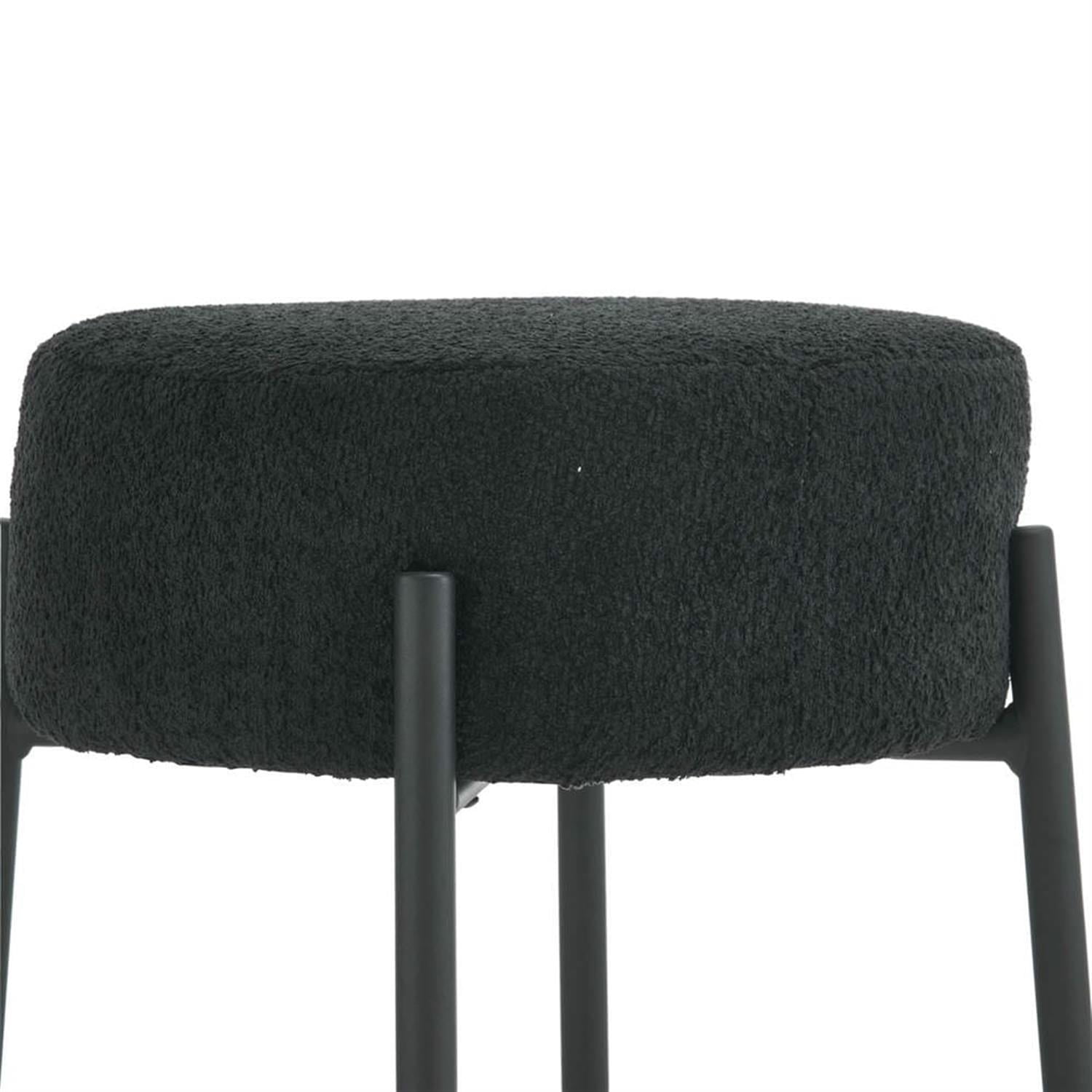 Demi Bonn 24" Counter Height Bar Stools Set of 2, Upholstered Barstools, Kitchen Island Countertop Chairs for Dining Room, Black