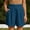 Blue, variant on Pleated Front Bermuda Shorts for Women, Loose Wide Leg Athletic Casual Sweat Shorts with Side Pockets, Summer Beachwear