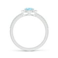 thumbnail image 2 of ANGARA Natural Pear Aquamarine and Diamond Halo Split Shank Ring in 14K White Gold for Women (Size-7x5mm) | March Birthstone, Birthday, Anniversary, Jewelry Gift for Women | Natural Aquamarine Ring, 2 of 9