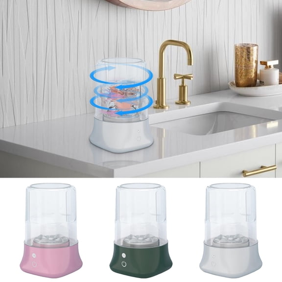Portable Mini Washing Machine | 1L Capacity | Fully Automatic Wireless Rechargeable Battery Washer for Underwear Socks Lingerie | Lightweight Compact Travel Clothes Cleaner | Small Laundry Device
