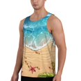 thumbnail image 2 of KLL Tropical Beach With Starfish Print Men's Muscle Gym Workout Stringer Tank Tops Bodybuilding Fitness T-Shirts Tank Tops Men-Medium, 2 of 7