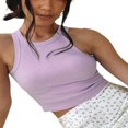 thumbnail image 1 of AMERTEER Casual Solid Color Wild Tank Top Sleeveless Stylish Slim Fitting Basic Thin Cropped Vest for Women, 1 of 5