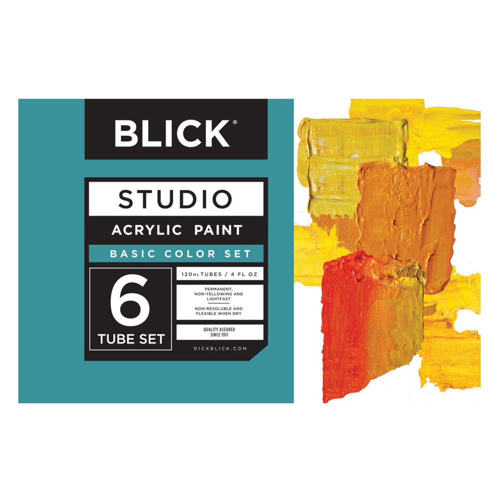 Blick Studio Acrylics Set of 6 colors, 120 ml tubes