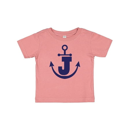 

Inktastic Monogram J Nautical Anchor Gift Baby Boy or Baby Girl T-Shirt