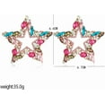 thumbnail image 3 of Chunky Star Sparkly Rhinestone Earrings Colorful Crystal Exaggerate Big Star Drop Earings Birthday Party Jewelry Gifts for Women, 3 of 5