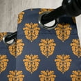 thumbnail image 2 of Ambesonne Damask Grommet Curtain Single Panel, Old Eastern Floral Motifs, 50"x60", Dark Blue Marigold, 2 of 5