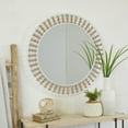 thumbnail image 3 of DecMode 31" x 31" White Wall Mirror with Beaded Detailing, 3 of 8