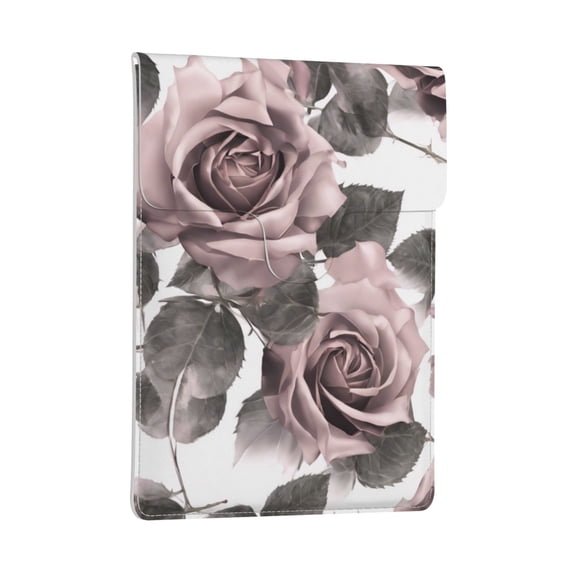 Pobuds Leather Laptop Sleeve, Padded Case, Thin Portable, Versatile Bag - Compatible with most 13 inch laptops for MacBook Pro 13 inch 2016 or later, MacBook Air 13,14 - Vertical, moody roses (2)