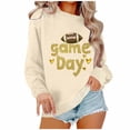 thumbnail image 5 of Mifsaly Football Sweatshirts for Women Game Day Football Glitter Print Sweatshirt Crewneck Long Sleeve Oversized Pullover Team Fans Gameday Outfits M, 5 of 5