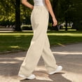 thumbnail image 6 of BXJX Womens Wide Leg Sweatpants, Running Elastic Waist Casual Drawstring Ladies Pants with Pockets Khaki Size S-3XL, 6 of 9