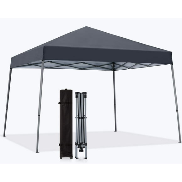 MASTERCANOPY Portable Pop Up Canopy Tent Beach Canopy with Large Base(10x10,Dark Gray)