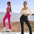 thumbnail image 4 of OQQ Women's Yoga pants ribbed seamless sports high-waisted flare pants, 4 of 7