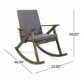 thumbnail image 2 of Solid Wood Rocking Chair - High Back Ergonomic Design with Upholstered Seat for Indoor/Outdoor Nursery/Living Room/Patio, 2 of 5
