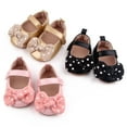 thumbnail image 6 of Baby Girls PU Leather Princess Polk Dot Bowknot Wedding Baptism Prewalker Crib Shoes, 6 of 6