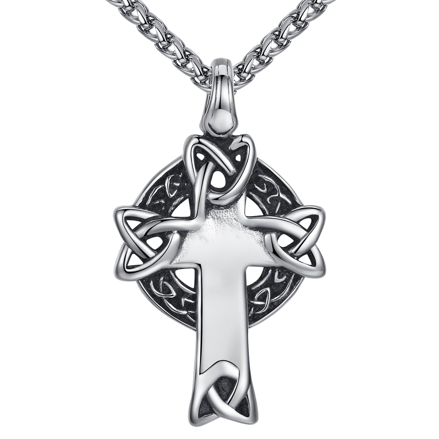 Mens Celtic Cross Pendant, Mens Silver Cross Necklace by Proclamation