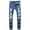 Dark Blue, variant on HBYJLZYG Men'S Ripped Jeans Distressed Destroyed Jeans Straight Leg Stretchy Knee Holes Denim Pants For Men