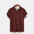 thumbnail image 2 of fatyb Mens Striped Shirts Summer Short Sleeve Button down Shirts Casual Vacation Beach Pocket Shirts, 2 of 4