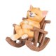 thumbnail image 5 of Mecedora Animal Estatua Pequeña Escultura Dibujos Animados Decorativo Micro Paisaje Gato amarillo, 5 of 9