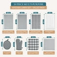 thumbnail image 4 of 20 Piece Kitchen Linen and Towels Sets - Cotton Dish Towels, Heat Resistant Kitchen Mittens and Pot Holder Set, Apron with Pocket, Absorbent Dish Towels for Kitchen Drying - Gray, 4 of 8