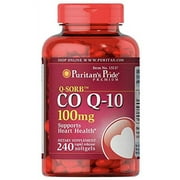Puritans Pride CoQ10 100mg, Supports Heart Health, 240 Rapid Release Softgels