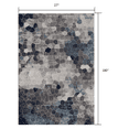thumbnail image 3 of 2â€™ x 15â€™ Navy Blue Cobblestone Pattern Runner Rug, 3 of 9